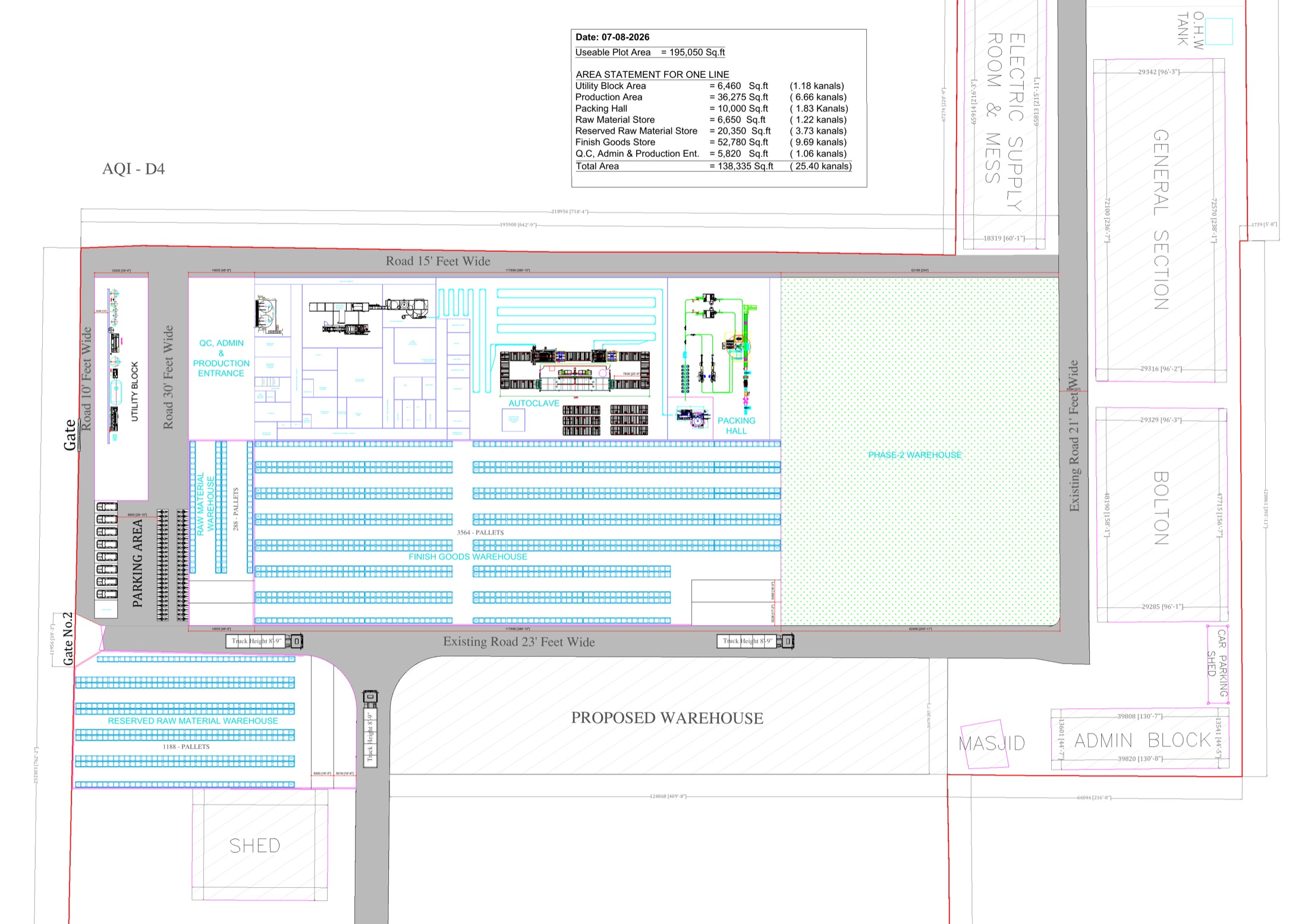 AQI-D4 master plan dimensional reference